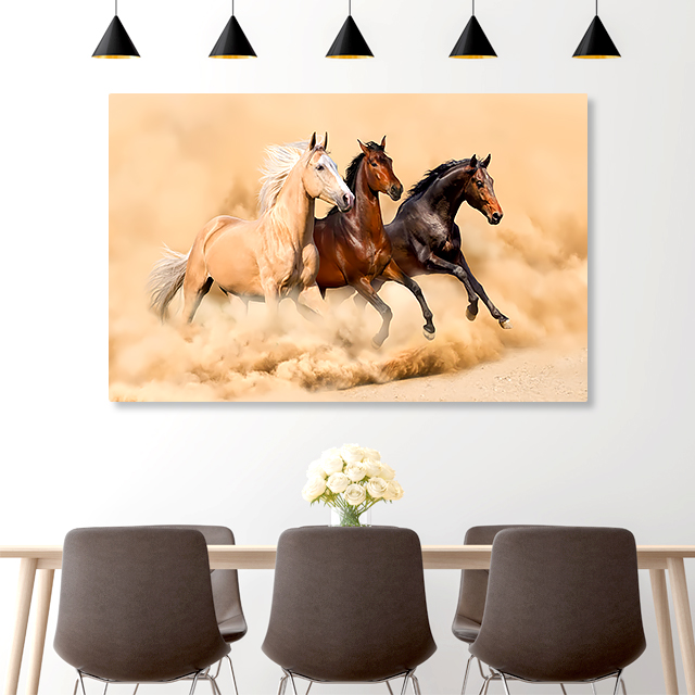 말 그림 액자 백마도 팔마도 캔버스 포스터 A4