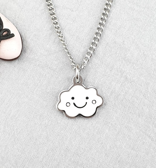 스마일 구름 써지컬스틸 미아방지 목걸이 아기 유아 어린이