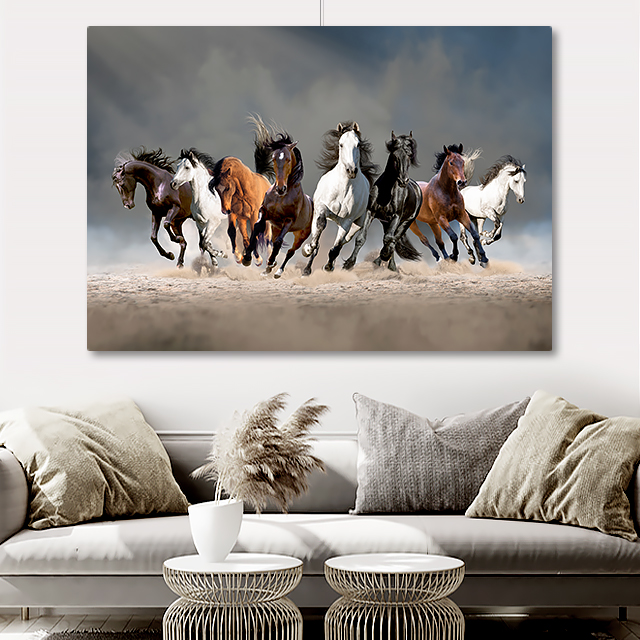 말 그림 액자 백마도 팔마도 캔버스 포스터 A4