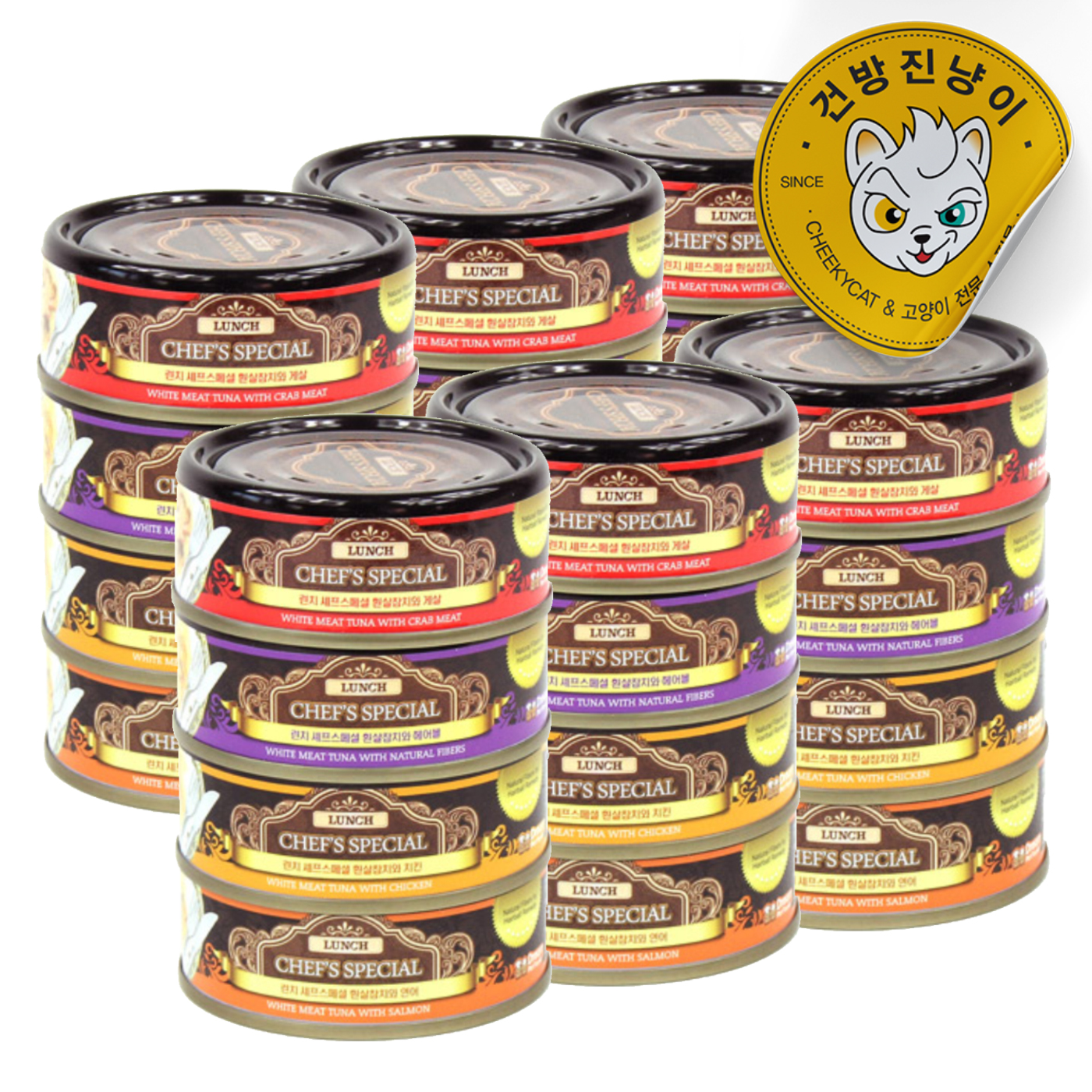 런치 셰프스페셜 4종콤보 80g 24개세트(1box) 고양이캔 - 상품 이미지