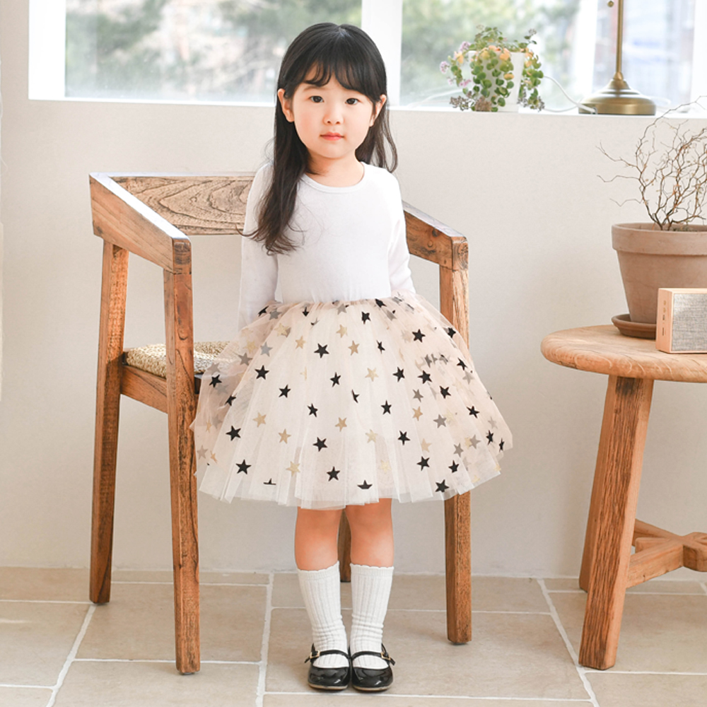 끌레르 별 튜튜 샤 원피스 여아 아동 블랙 아이보리 보통핏 할로윈 망사 마녀 속기모 이미지 8