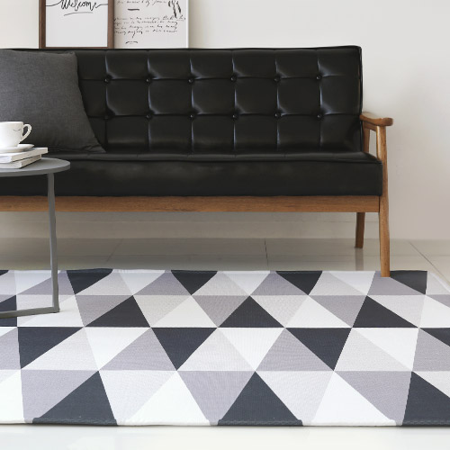 먼지없는 워셔블 사계절 거실 방수 러그 모노콘블랙 200x145