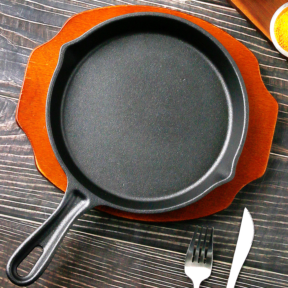 인덕션 무쇠 주물팬 구이 스테이크 철판 감바스 팬 판 24cm, 깊은원형 - 상세 이미지 2
