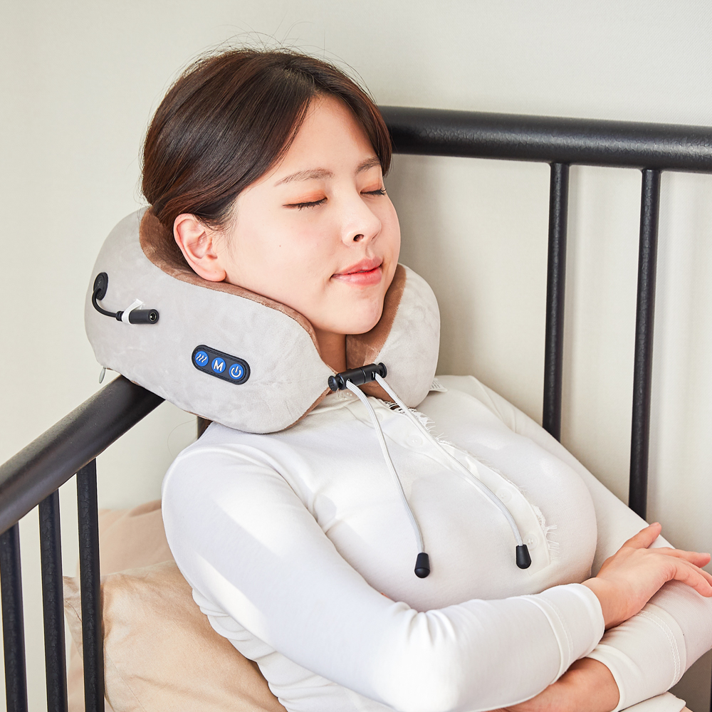 닥터웰 필로웰 여행용 무선 온열 목베개 쿠션 마사지기 DR-2300