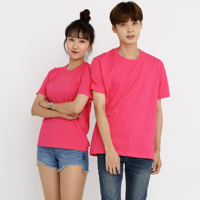 (14color)20수라운드핫핑크 반팔티셔츠 가게식당 단체유니폼 홀서빙복 - 상세 이미지 5