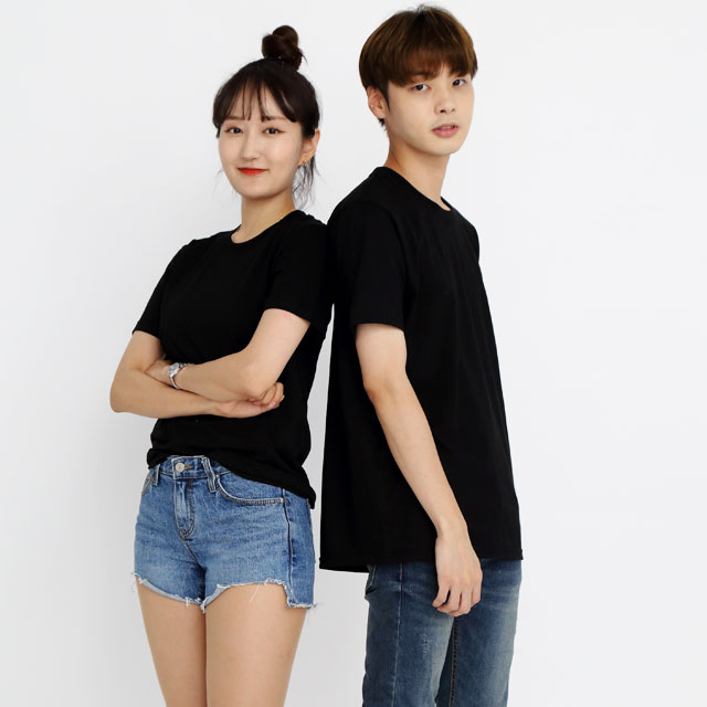 (14color)20수라운드 검정반팔티셔츠 가게식당 단체유니폼 홀서빙복 - 상세 이미지 4