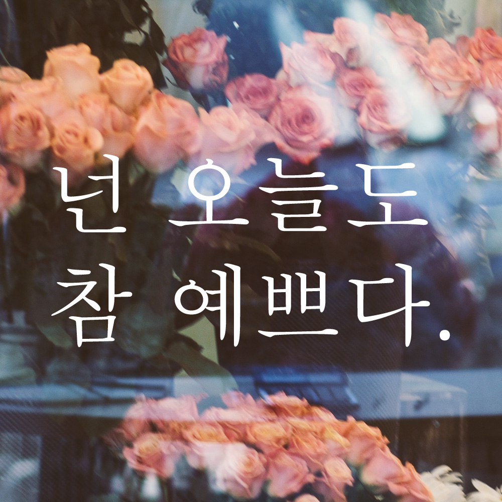 레터링 카페 커피숍 스티커 넌 오늘도 참 예쁘다 검정S - 상세 이미지 2