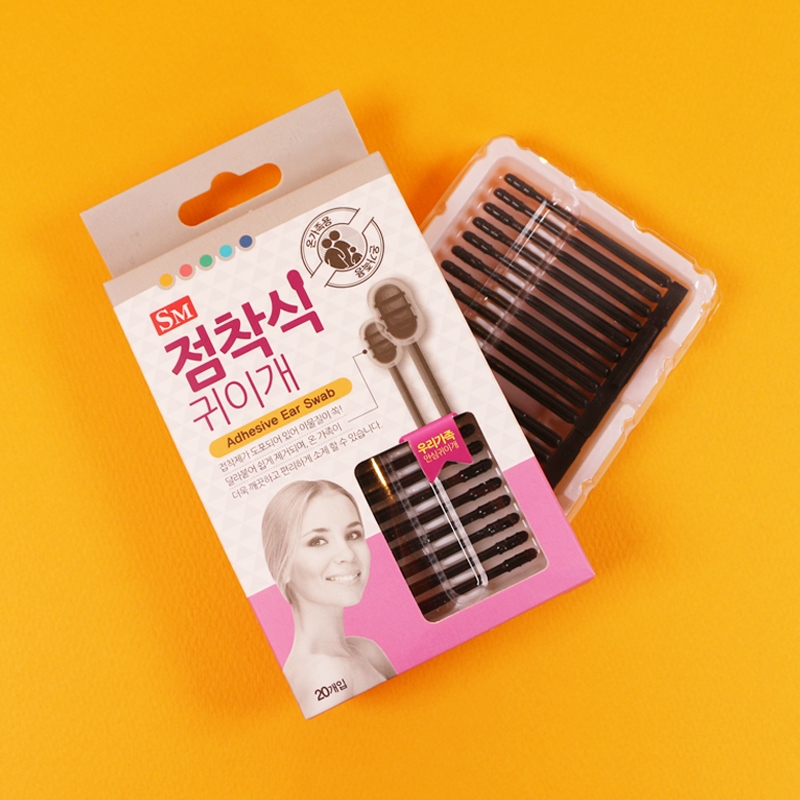 점착식 귀이개 접착 점착 면봉 20P [2020신형 귓밥 귀지 제거 귀 청소 귀파개] - 상품 이미지
