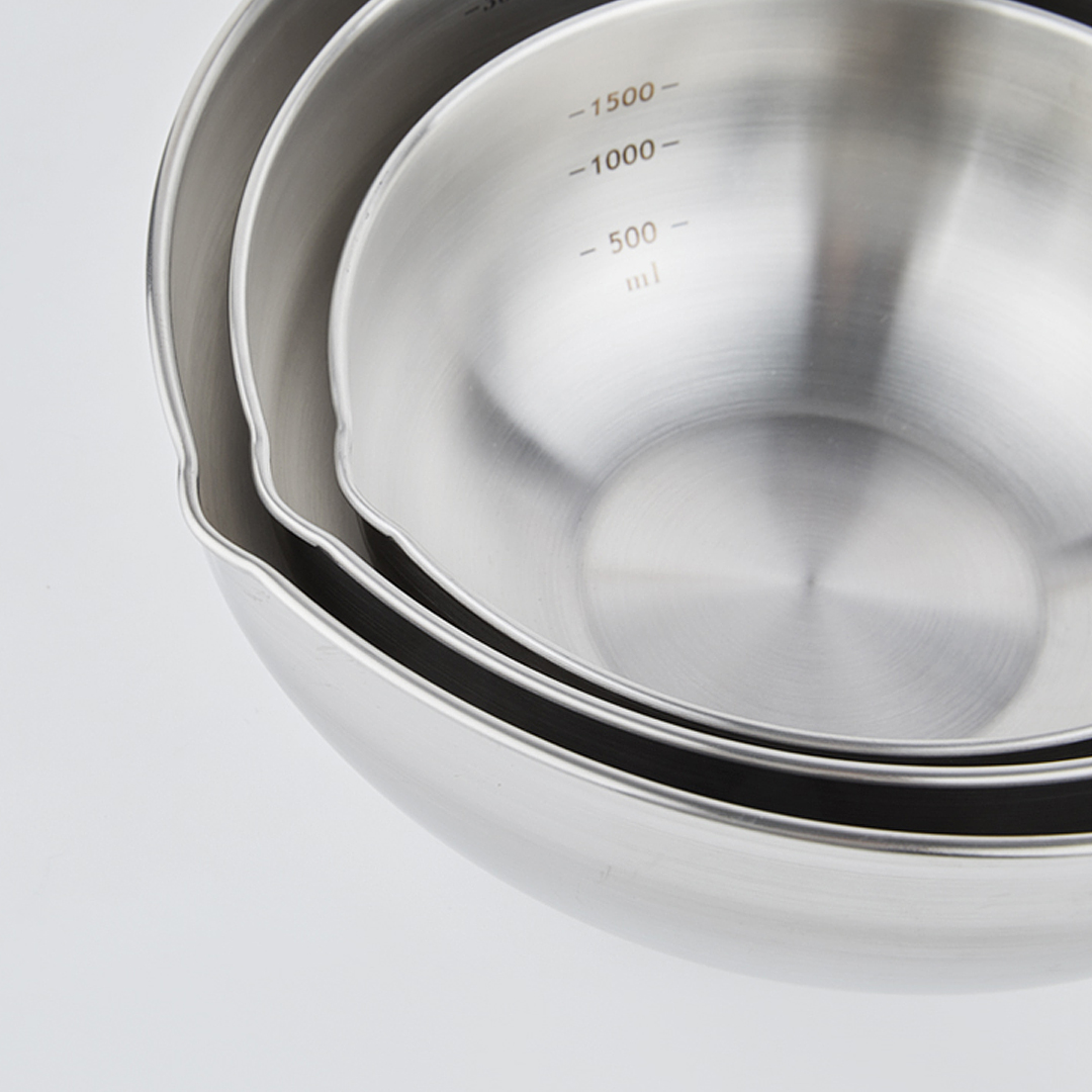 국내제작 304 스텐 계량 믹싱볼 소/1500ml 이미지 7