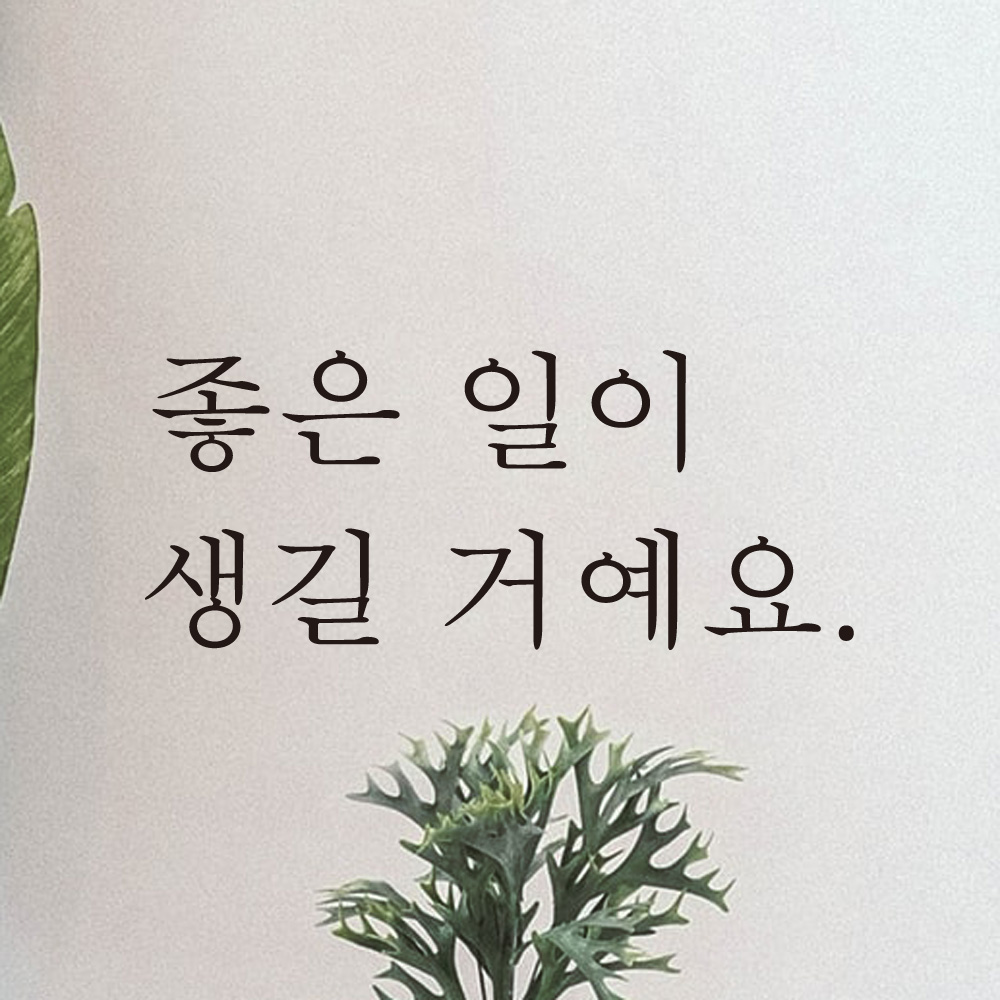 레터링 글자 스티커 좋은 일이 생길 거예요 검정S - 상세 이미지 2