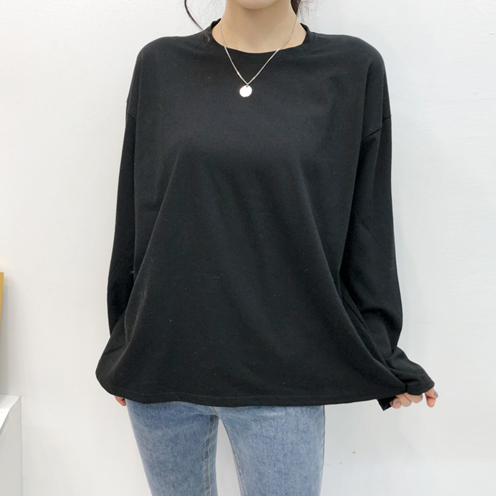 봄 루즈핏 기본 파스텔 긴팔 티셔츠 이미지 7