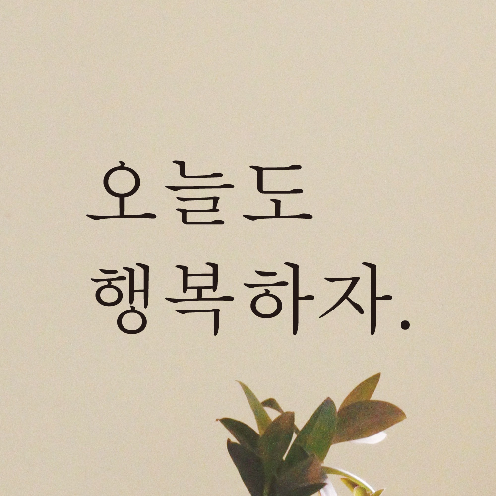 오늘도 행복하자 레터링 스티커 L-043S검정 - 상세 이미지 2