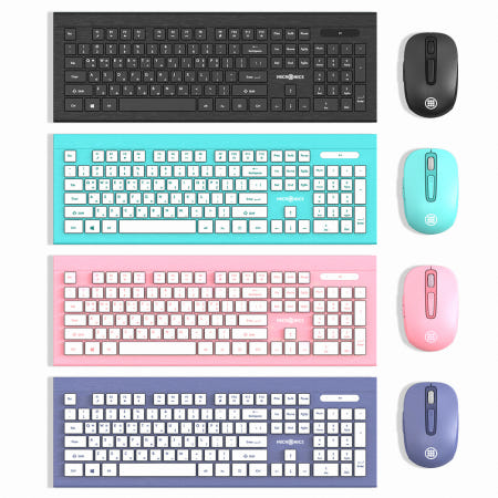 마이크로닉스 MANIC KM330 무선 슬림 키보드 마우스 합본 (핑크)
