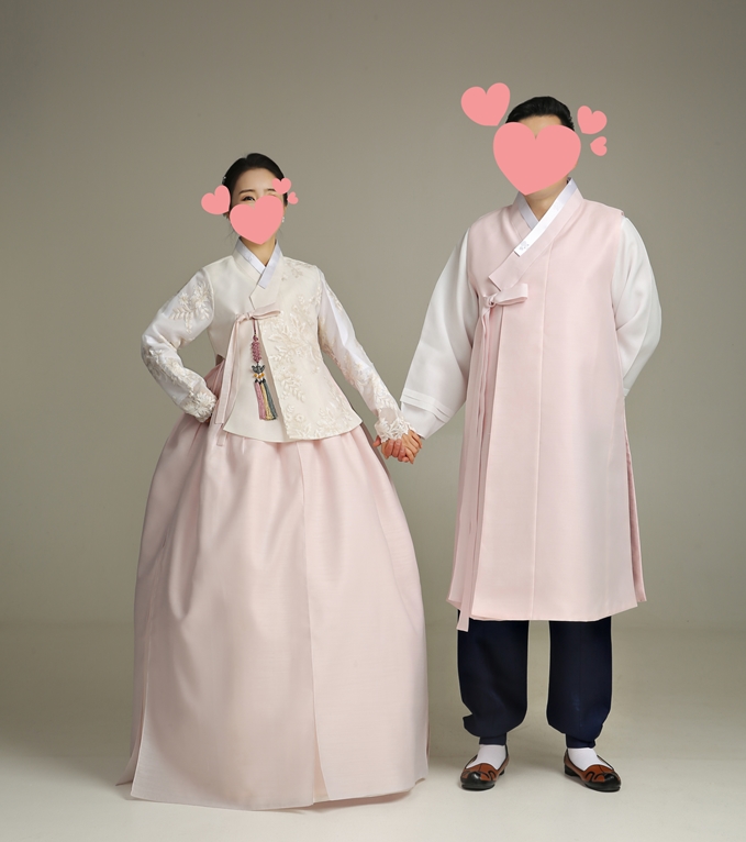 한복대여 은가비한복 커플3번 결혼식 웨딩 신랑신부 돌잔치 2부드레스 - 상세 이미지 3