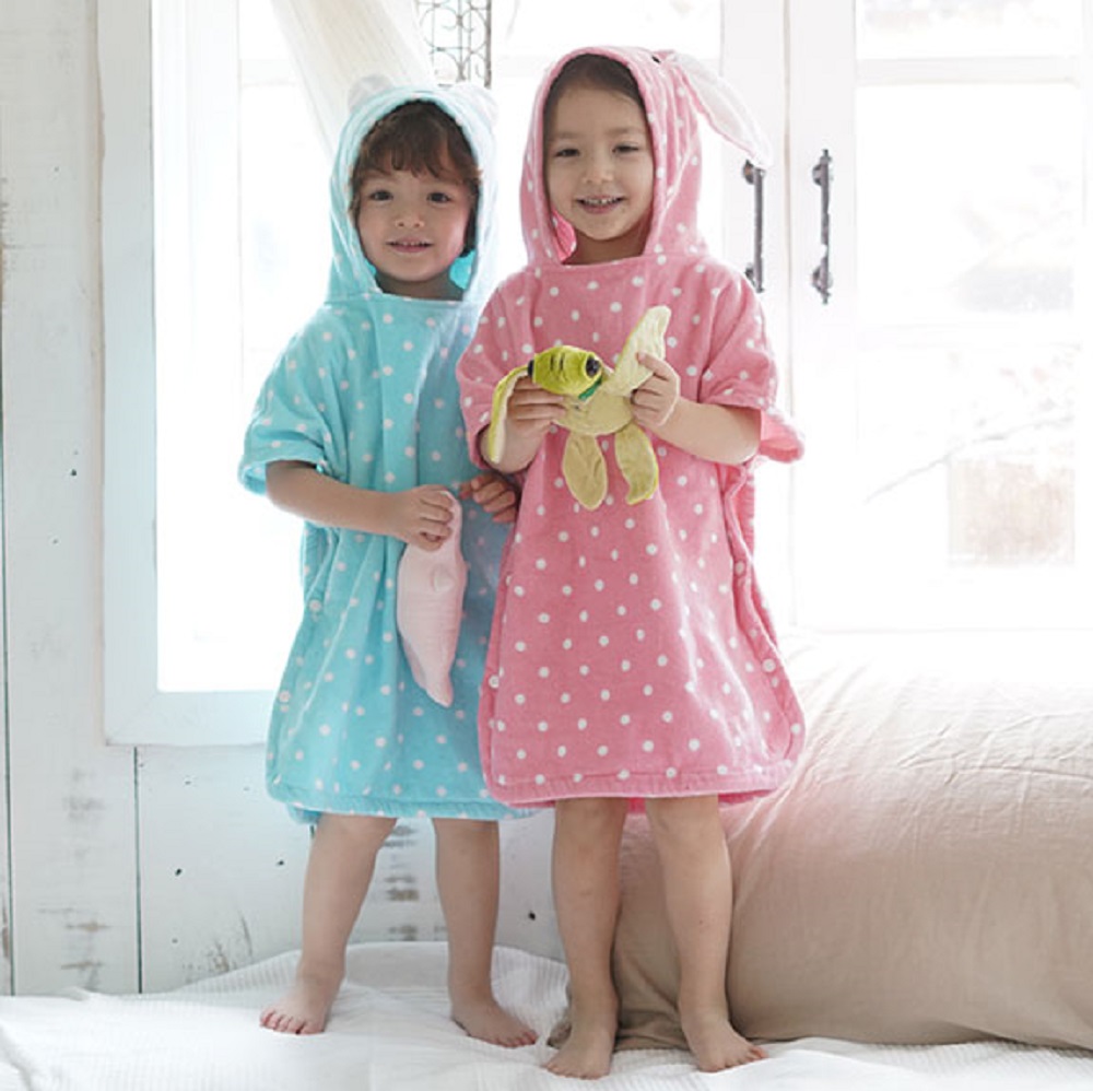 아기 아동 어린이 토끼 곰 목욕 비치 샤워 후드 가운