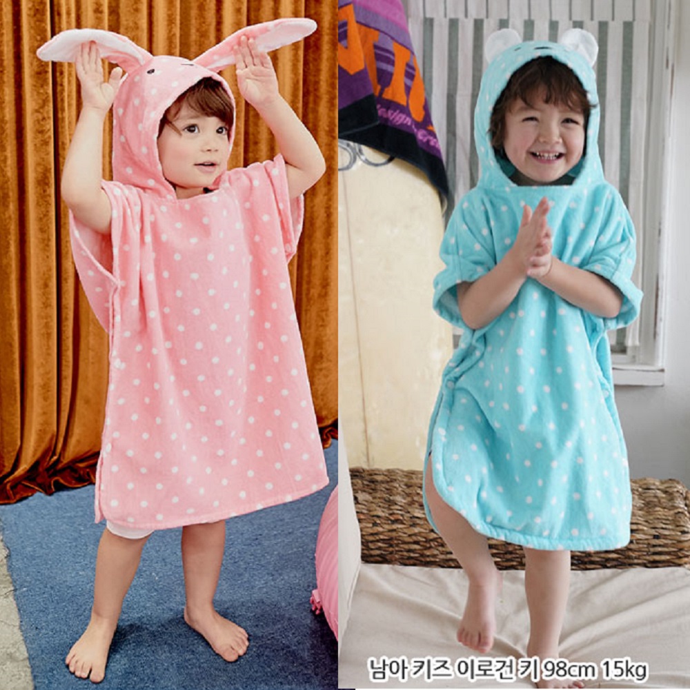 아기 아동 어린이 토끼 곰 목욕 비치 샤워 후드 가운