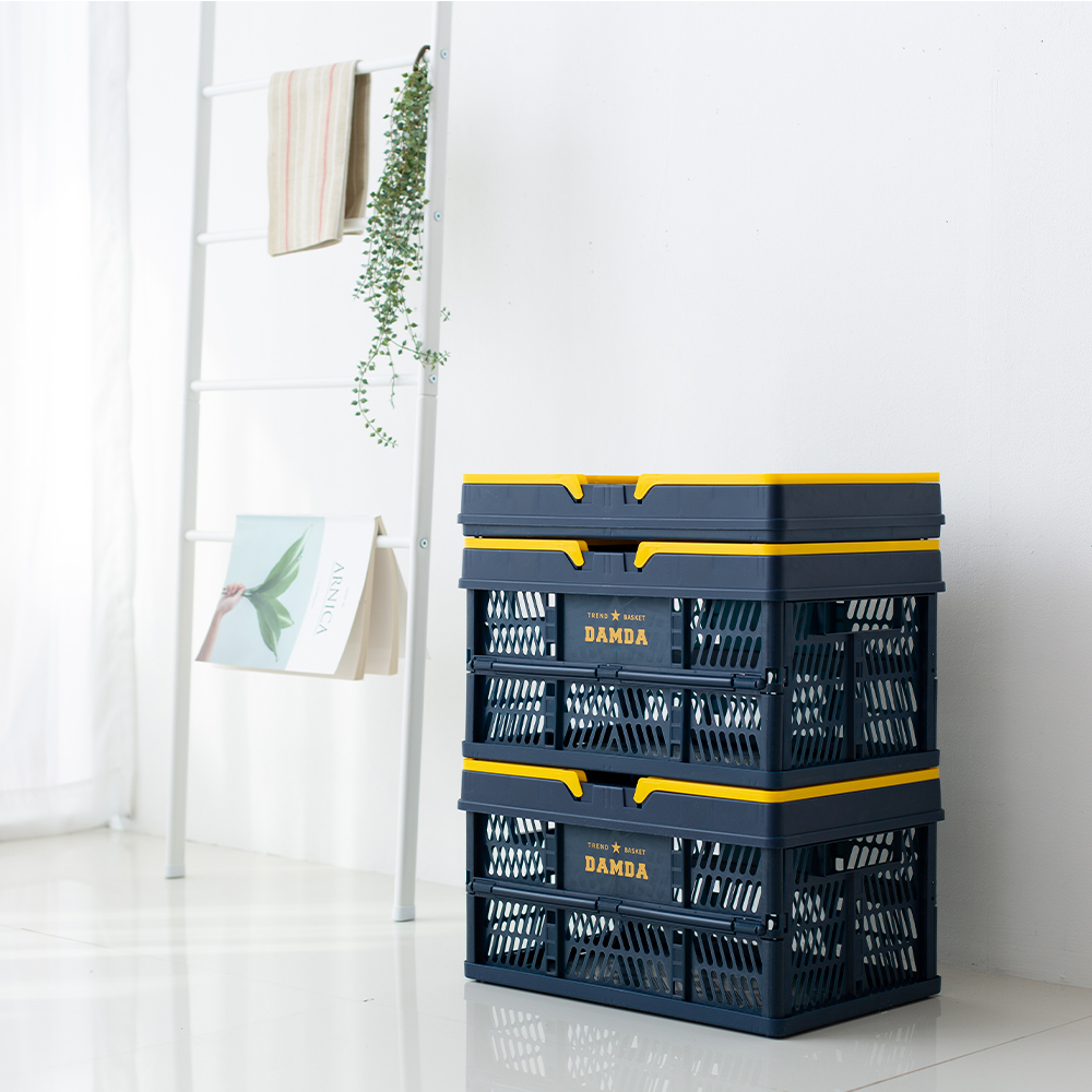 담다 접이식 폴딩바스켓 플라스틱 매장 마트 펜트리 장난감 피크닉바구니 중