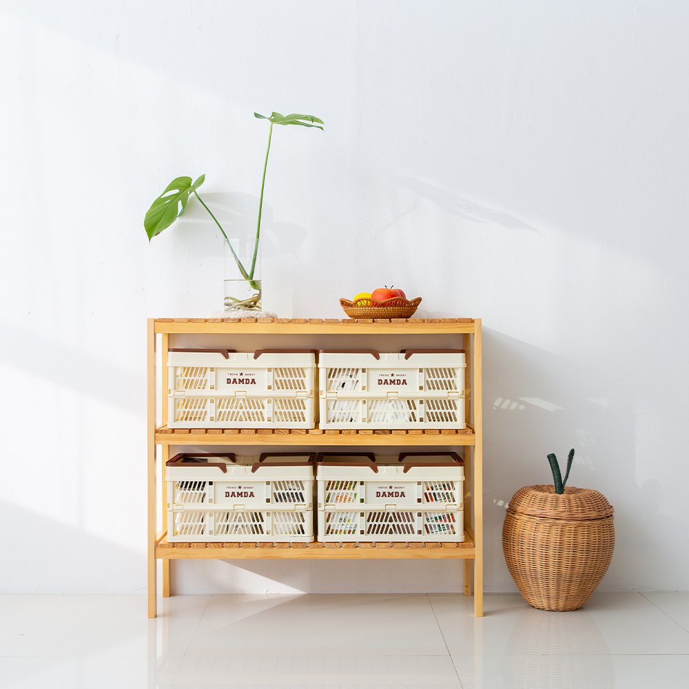 담다 접이식 폴딩바스켓 플라스틱 매장 마트 펜트리 장난감 피크닉바구니 중