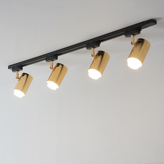 LED 디퓨전 COB 8W 레일조명 1M 3구 골드 전구색 레일BK - 상품 이미지