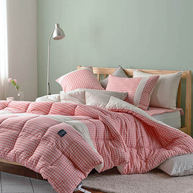 체크차렵이불 (핑크) 세미마이크로