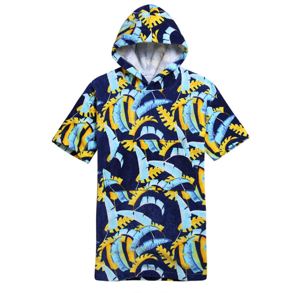 아기 유아 아동 어린이 트로피컬 목욕 비치 샤워 후드 가운