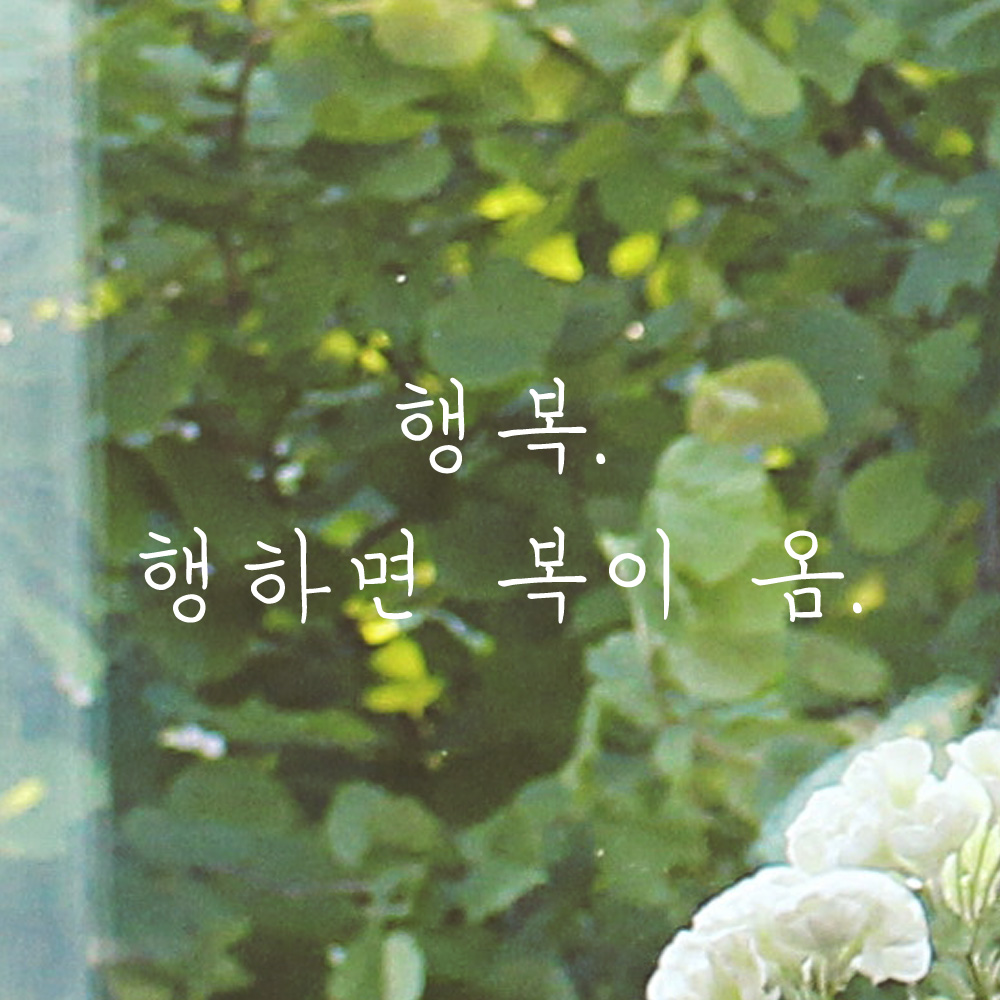 행복 행하면 복이 옴 손글씨 레터링 스티커 LH-011S검정 - 상세 이미지 2