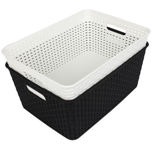 Y 4호 정리 수납바구니 플라스틱 바스켓 고급 라탄 인테리어 소품