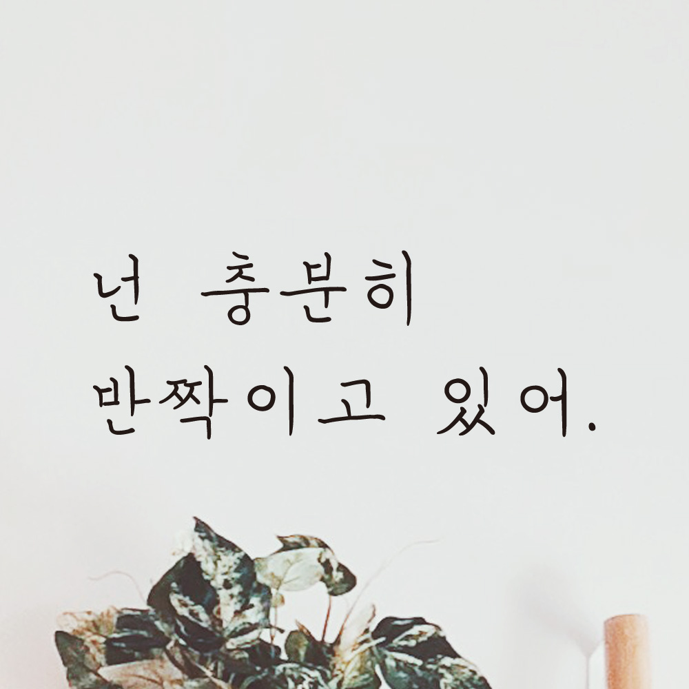 넌 충분히 반짝이고 있어 손글씨 레터링 스티커 LH-017S검정 - 상세 이미지 3