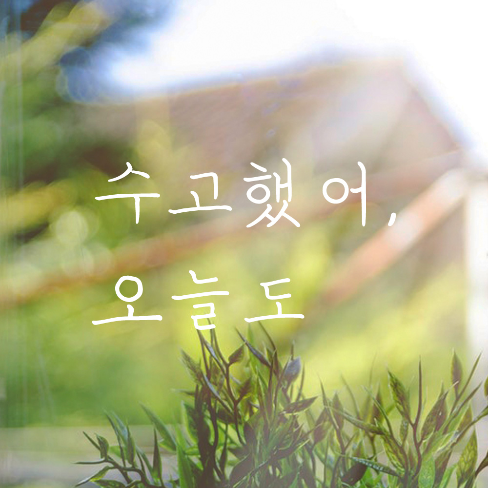 수고했어 오늘도 손글씨 레터링 스티커 LH-013S검정 - 상세 이미지 2