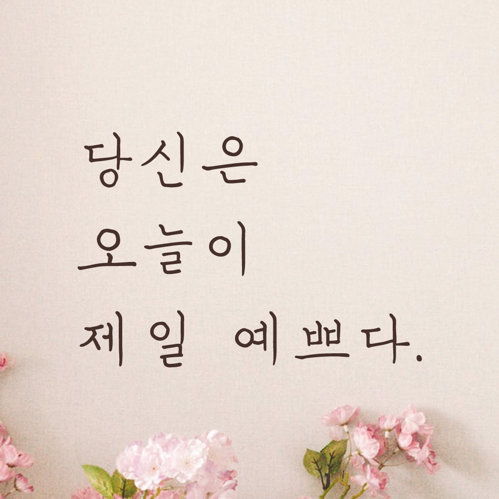 당신은 오늘이 제일 예쁘다 손글씨 레터링 스티커 LH-020S검정 - 상품 이미지