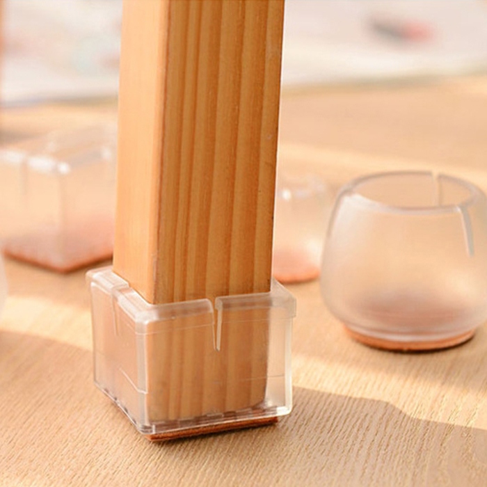 식탁의자 발커버 양말 캡 4size 투명 실리콘 사각&원형 의자 신발 발캡 발싸개 체어 슈즈