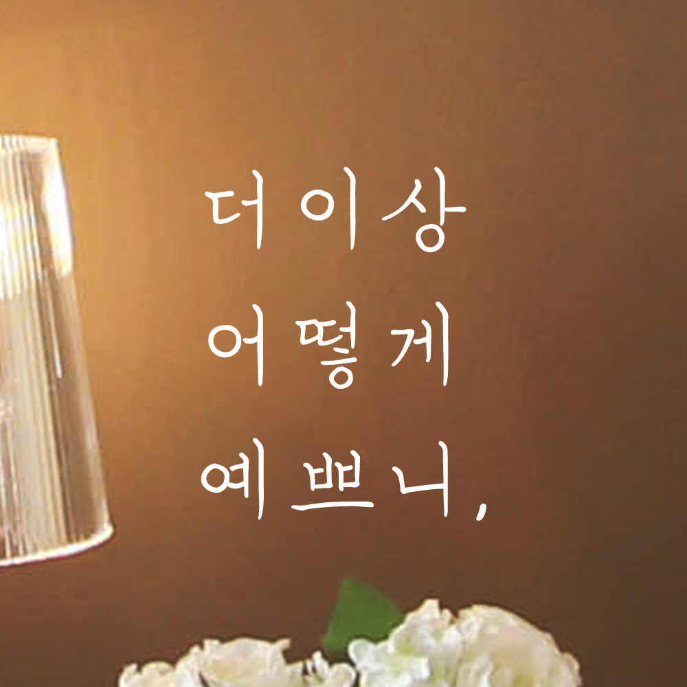 더이상 어떻게 예쁘니 손글씨 거울 유리창 레터링 스티커 LH-025S검정 - 상세 이미지 2