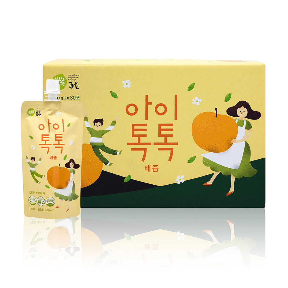 찬이네과수원 아이톡톡 배즙 스파우트 120ml 30포 배100프로 착즙주스