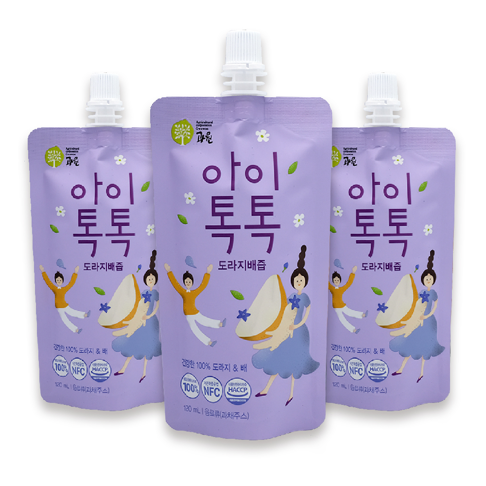찬이네과수원 아이톡톡 도라지배즙 스파우트 120ml 30포 순수100% 착즙주스 이미지 3