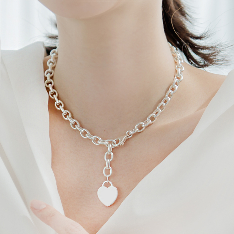 925 하트실버 목걸이 줄 여자은목걸이 순은necklace - 상세 이미지 5