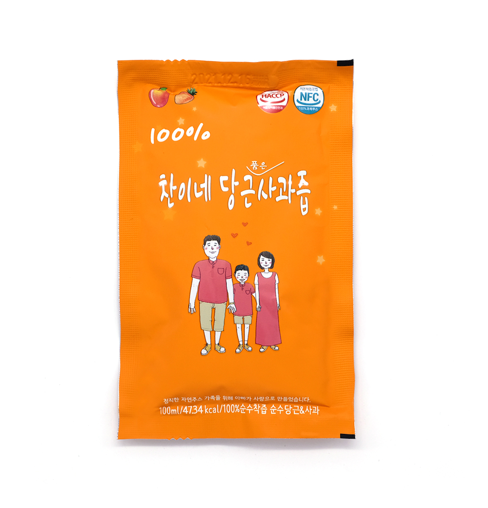 찬이네과수원 당근사과즙 100ml 30포 첨가물제로 아기당근주스 - 상세 이미지 5