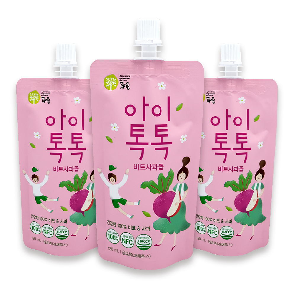아이톡톡 과일즙 5가지맛 혼합세트 120ml 30포 사과 배 도라지 당근 비트 착즙주스 이미지 8