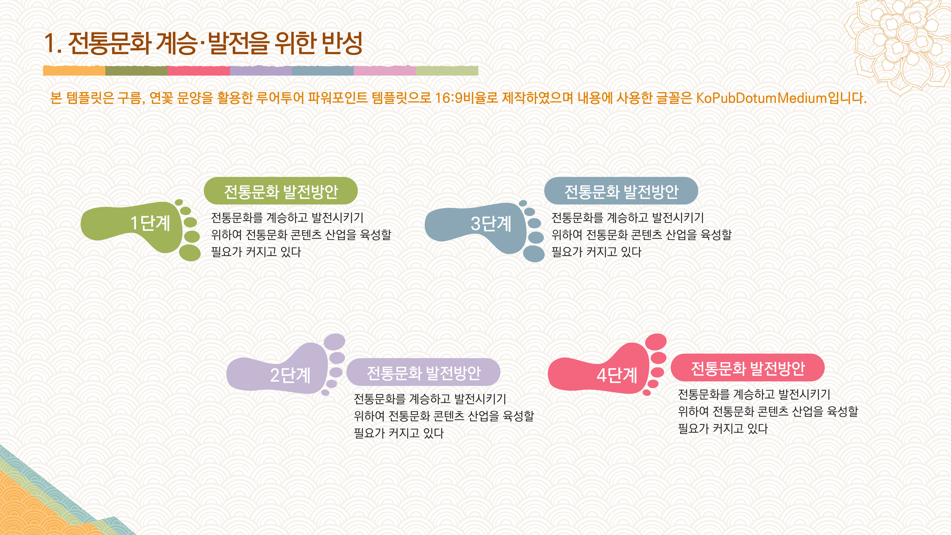 325 한국 전통 문양 ppt 템플릿 -전통 배경 파워포인트 제안서 보고서 - 상세 이미지 3