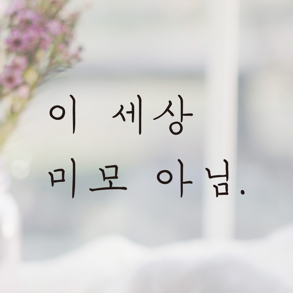 이 세상 미모 아님 손글씨 거울 유리 레터링 스티커 LH-051S검정 - 상세 이미지 2