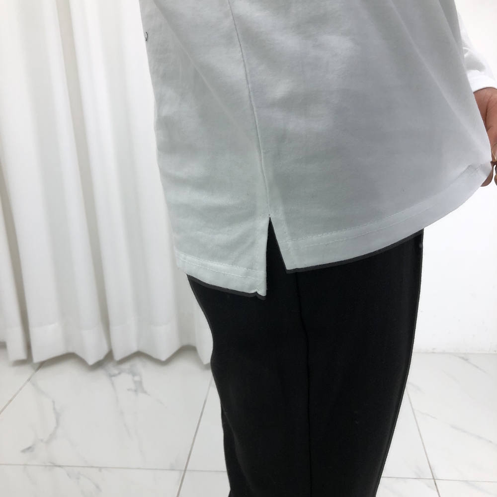 남자 20수 레이어드 트임 오버핏 긴팔티셔츠 - 상세 이미지 2