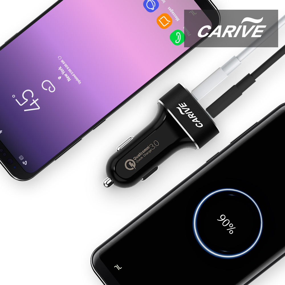 카리브 고품질 고급 디자인 QC3.0 USB 2포트 고속 차량용 시거잭 충전기 - 상세 이미지 2