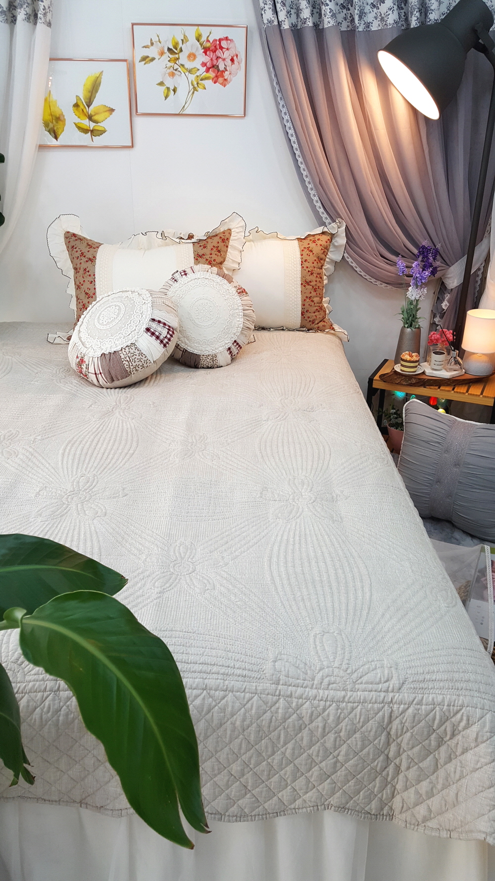 오월 먼지없는 침대 패드 베드 스프레드 카페트 슈퍼싱글 퀸 라지킹 사이즈