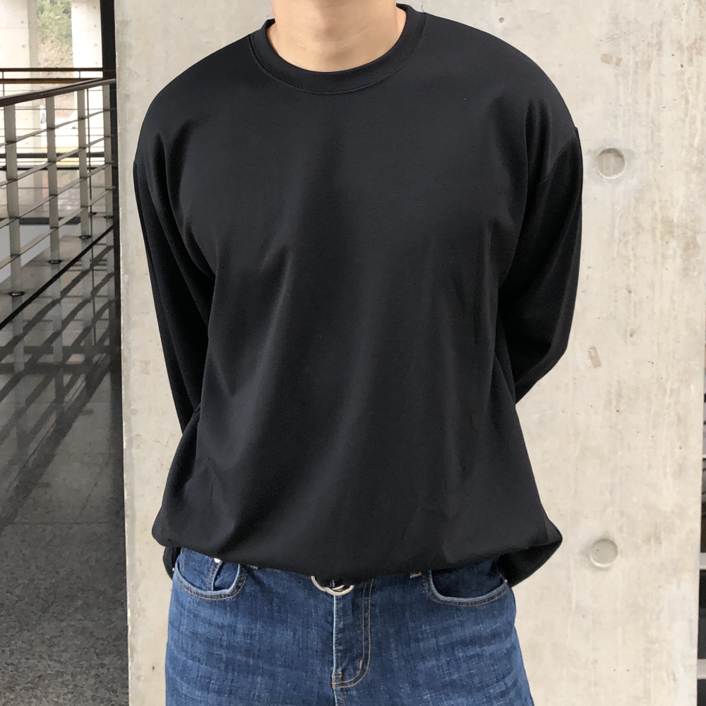 남자레이어드티 두꺼운 흰티 목안늘어나는티 어깨넓어보이는옷 - 상세 이미지 2