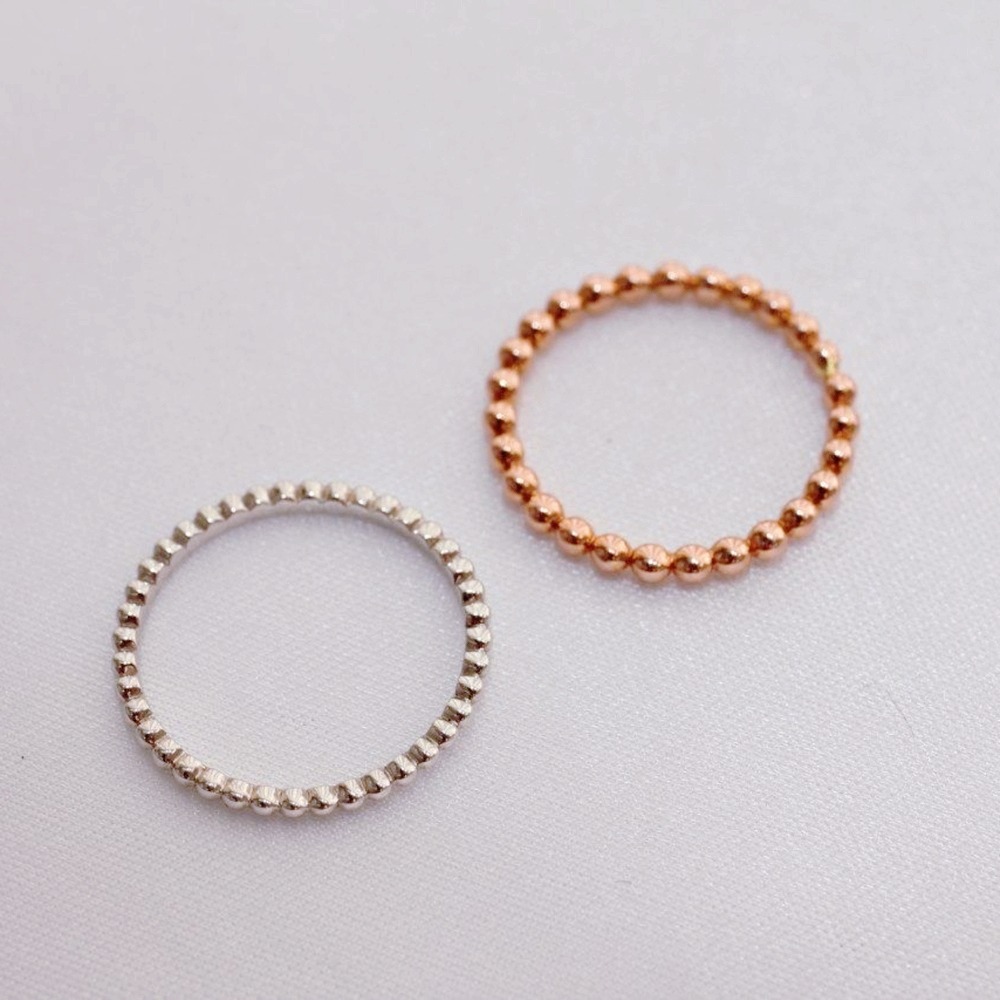 14K 여성 베이직 볼 1.5mm 2mm 데일리 골드 금 반지 - 메인 이미지