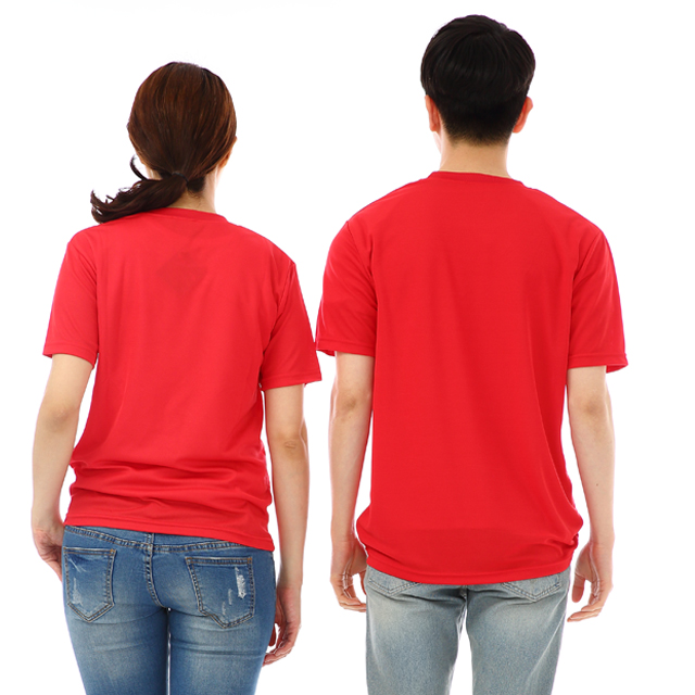(16color)쿨론기능성 홍색 라운드 반팔티셔츠 식당 업소가게티 주방위생복 홀서빙복 - 상세 이미지 3