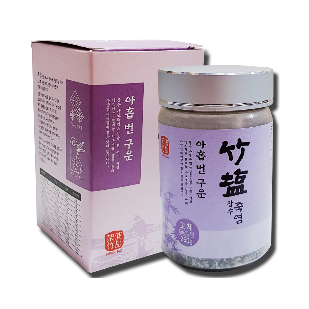 9회 구운 장수 죽염 고체형250g 아홉 번 구운 소금/인사, 감사 선물로도 - 상품 이미지