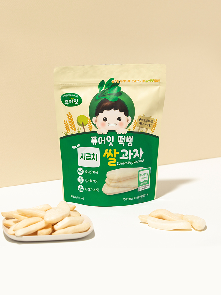 퓨어잇 떡뻥 유기농 시금치 쌀과자 아이간식