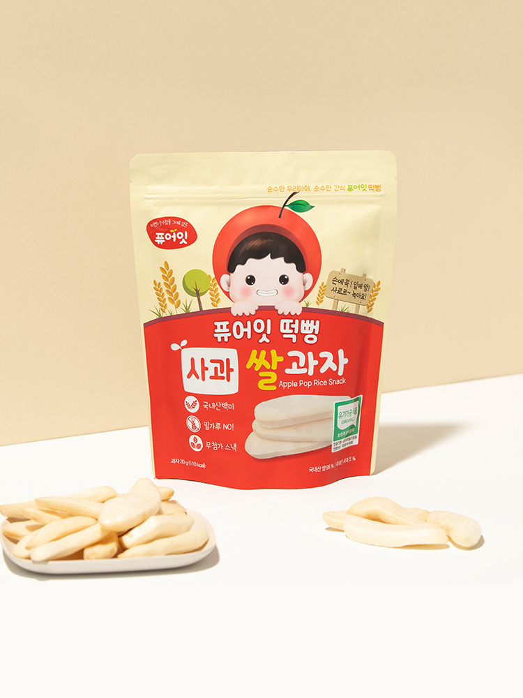 퓨어잇 떡뻥 유기농 사과 쌀과자 아이간식