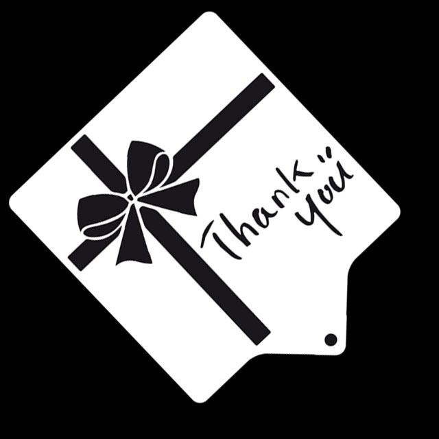 케이크데코레이션 아크릴 영문 러블리 리본 Thankyou 스텐실 도안 (CTA2) - 상세 이미지 3