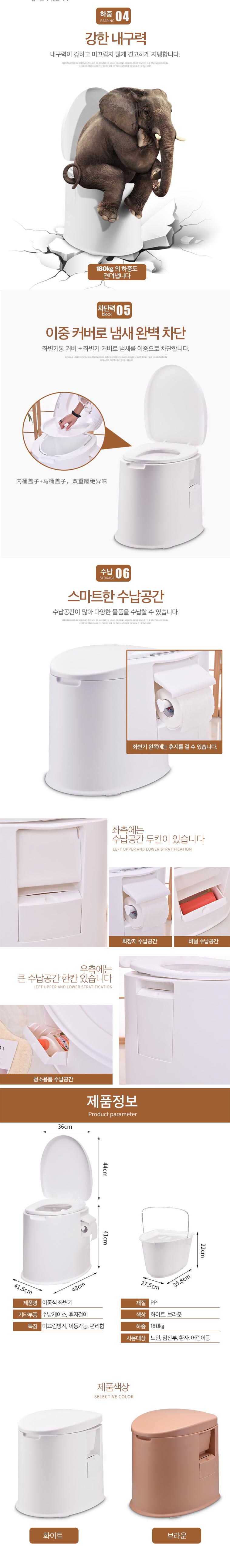휴대용 캠핑용 환자용 노인용 간이 화장실 변기 상세 이미지 2
